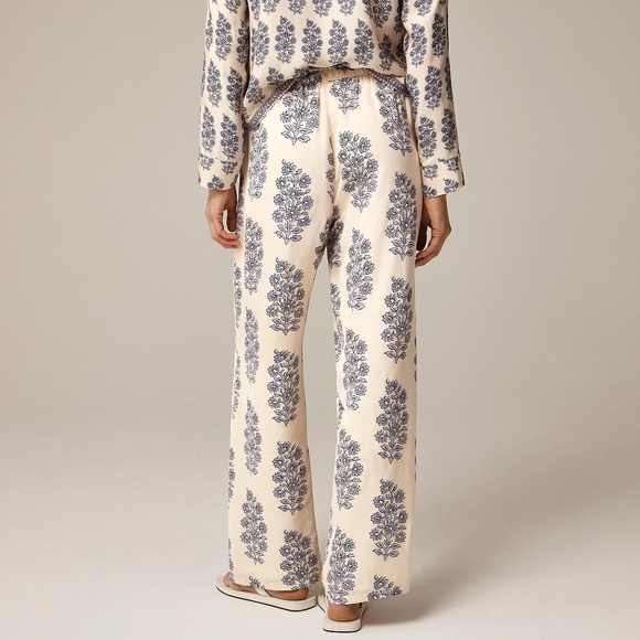 J. CREW New Soleil Pants Blooming Lilac Block Print Floral Elastic Waist Small - Picture 7 of 16